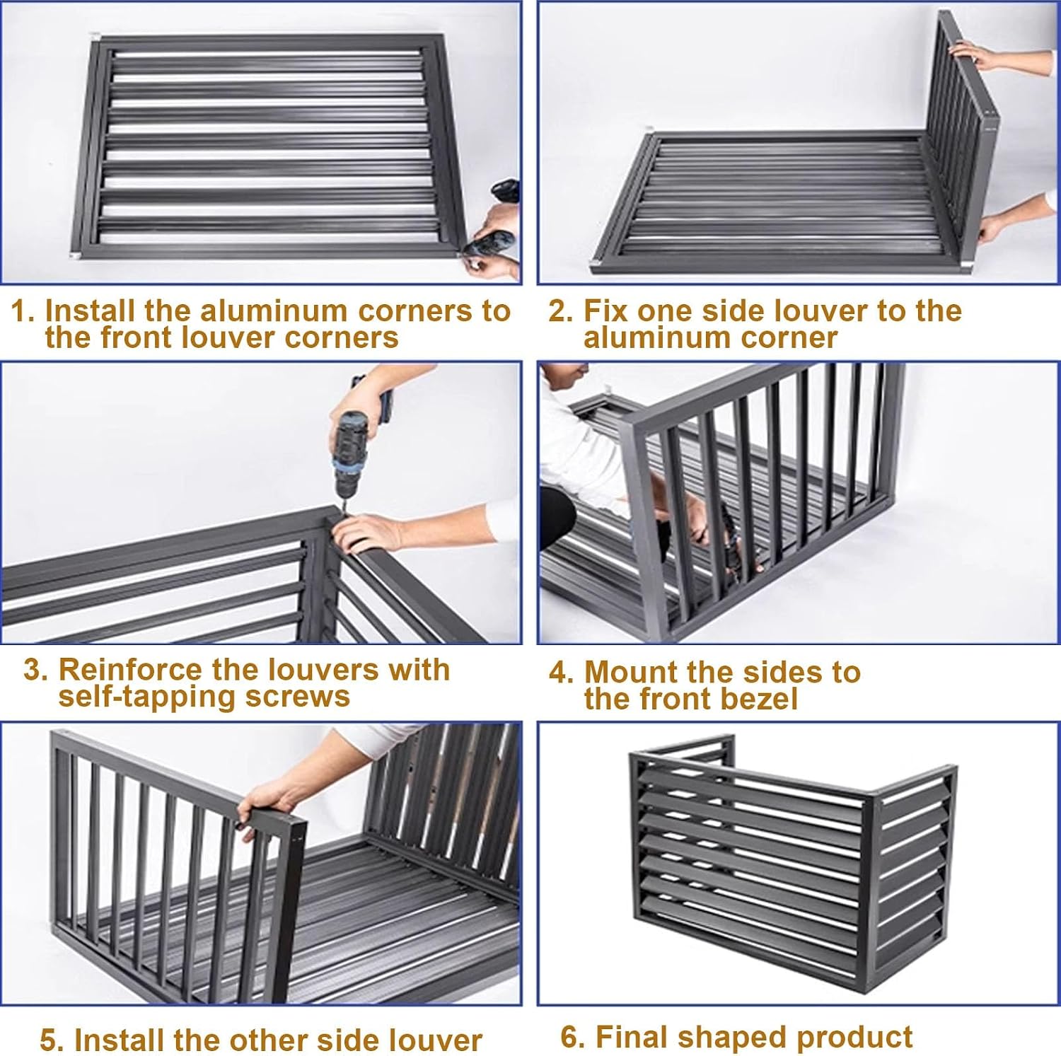 GENERIC Housse Robuste En Aluminium Pour Climatiseur – Protection Anti-vol Et Réduction Du Bruit – Clôture élégante Parfaite Pour Les Unités De Climatisation Extérieures