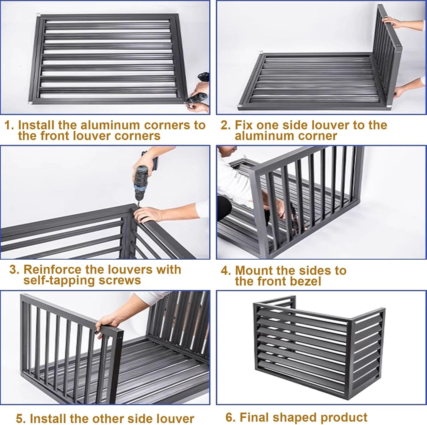 GENERIC Housse Décorative Pour Climatiseur Extérieur En Aluminium Pour Pompe à Chaleur - Protection Contre Les Intempéries Pour Systèmes CVC Domestiques.