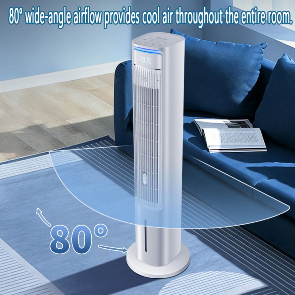 GENERIC Ventilateur De Refroidisseur D'air Portable Avec Réservoir 5L, 3 Vitesses, 12H Minuterie, 80 Oscillation.Refroidisseurs De Marais D'évaporation Silencieux Pour Chambre à Coucher, Bureau.Unité De Clima