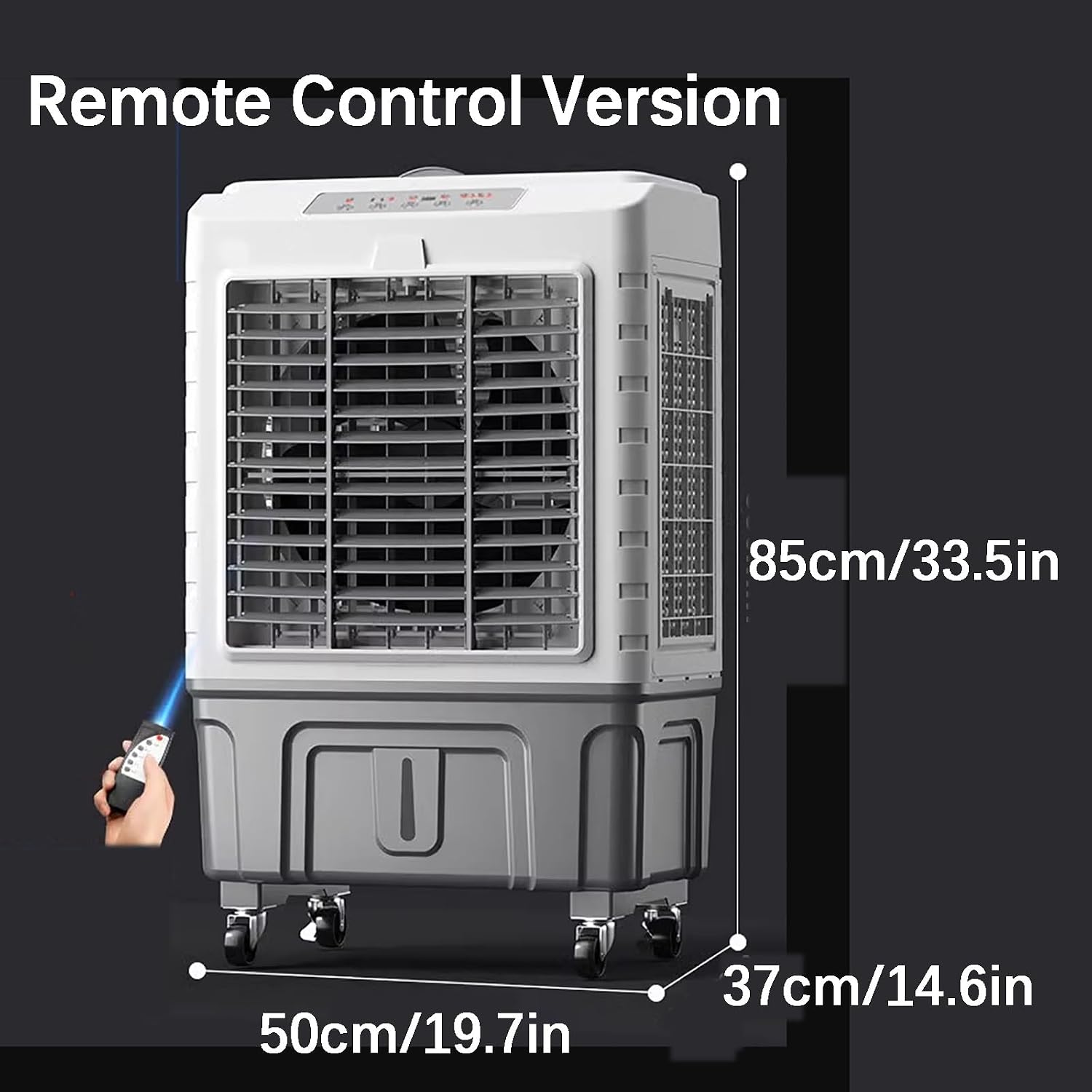  Rafraîchisseurs D'air Par Évaporation Avec Réservoir D'eau 50 L/55 L, Climatiseurs Portables, 3 Vitesses Avec Oscillation, Télécommande, Minuterie 7 Heures, 4 Blocs De Glace(88 * 50 * 37cm)