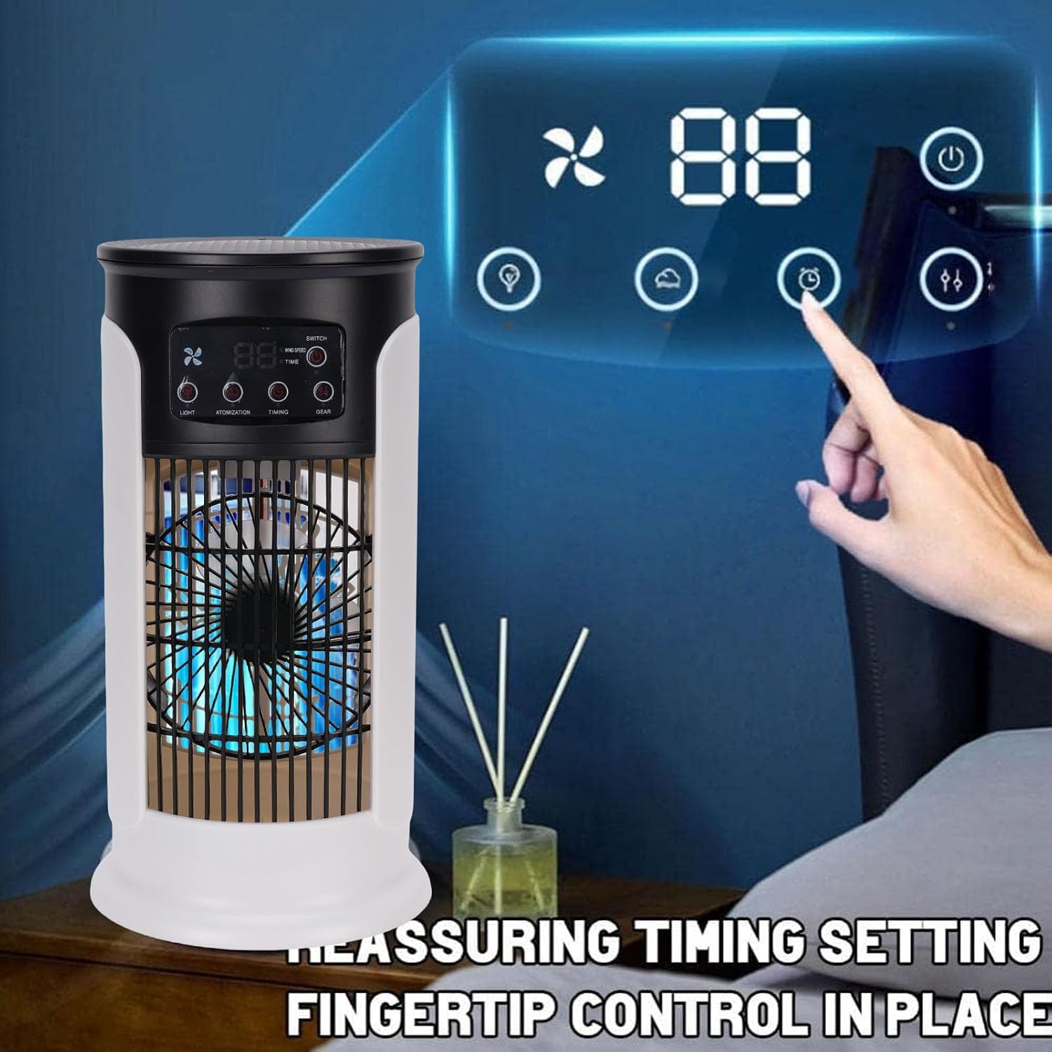  Srliya Climatiseur Portable 3 En 1 Avec 6 Vitesses, Réservoir D'eau De 300 Ml, Alimentation USB, Humidificateur Et Purificateur D'air Par évaporation, Filtre Intégré, Idéal Pour L