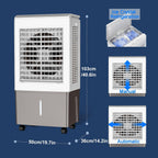 GENERIC Ventilateur De Refroidissement à évaporation 50 L Grand Réservoir D'eau 3 Vitesses Télécommande 7,5 H Minuteur Pour Un Refroidissement Efficace