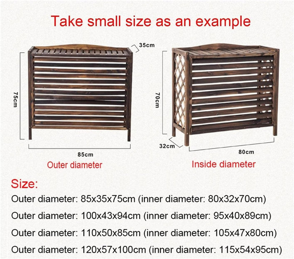 GENERIC Support De Fleurs De Balcon - Grille De Protection En Bois Pour Climatiseurs - Pompe à Chaleur - Clôture D'intimité Pour Climatiseurs