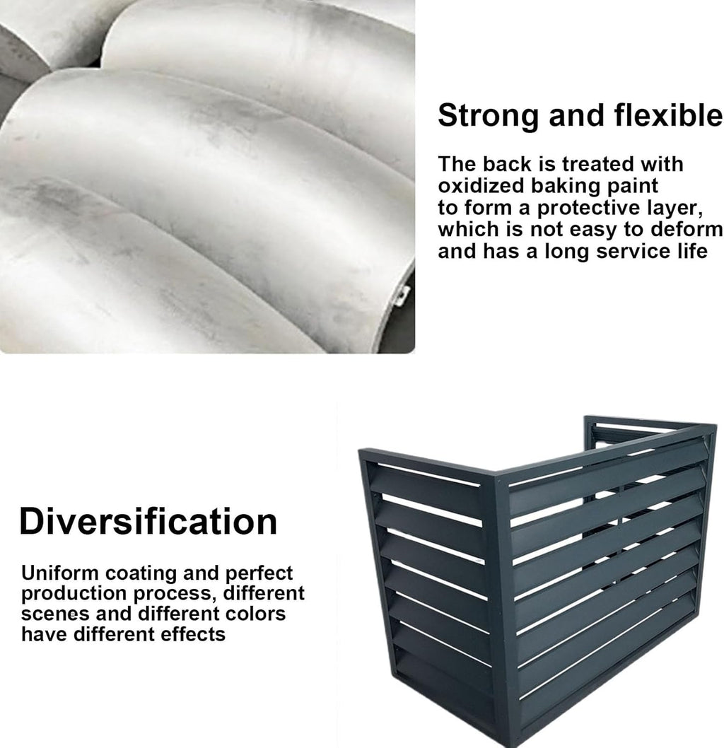 GENERIC Housse Décorative Pour Climatiseur Extérieur En Aluminium Pour Pompe à Chaleur - Protection Contre Les Intempéries Pour Systèmes CVC Domestiques.