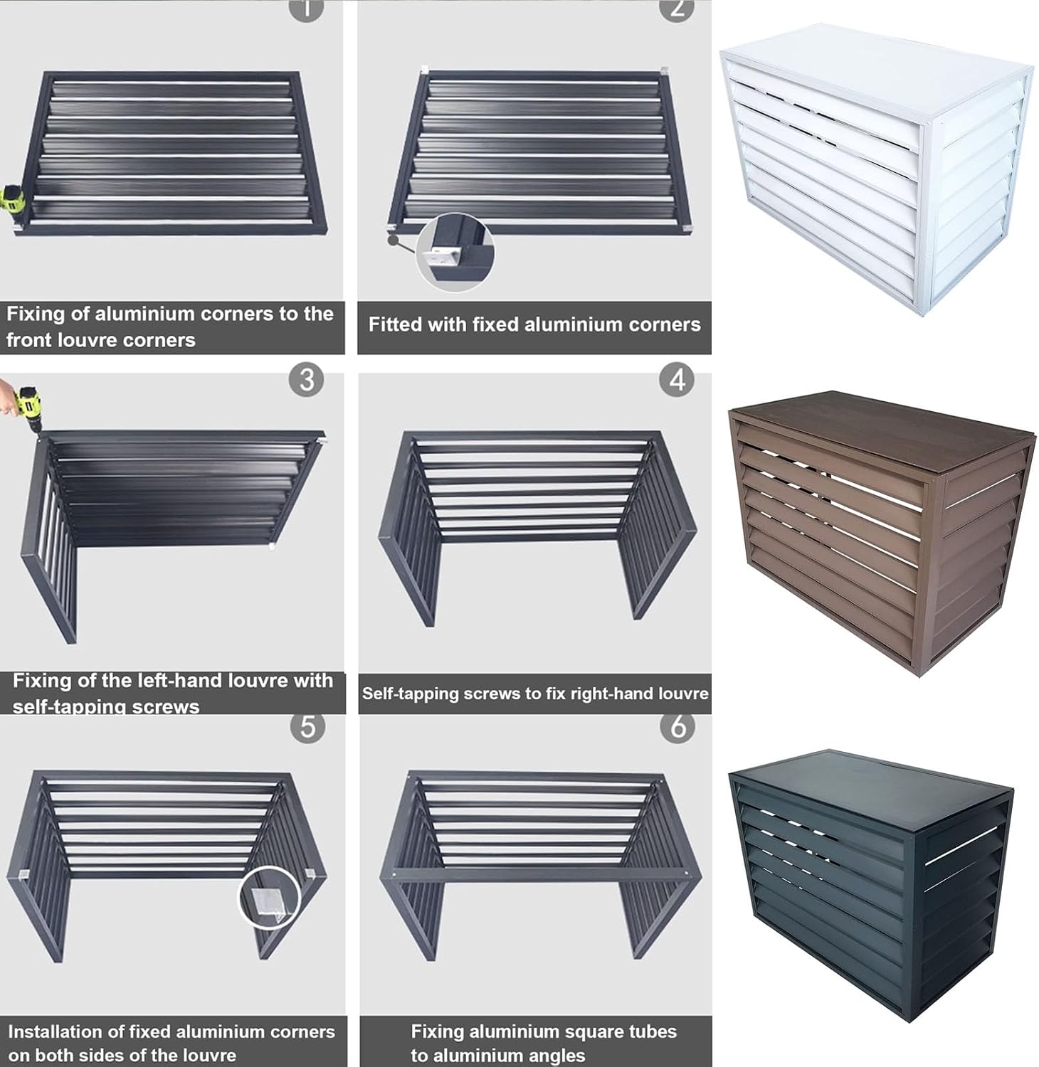  Housse De Pompe à Chaleur En Aluminium Pour Climatiseurs Extérieurs – Bouclier De Protection Résistant Aux Intempéries Pour L'installation De La Climatisation Et Léger, Idéal Pour Un Usage Domestique