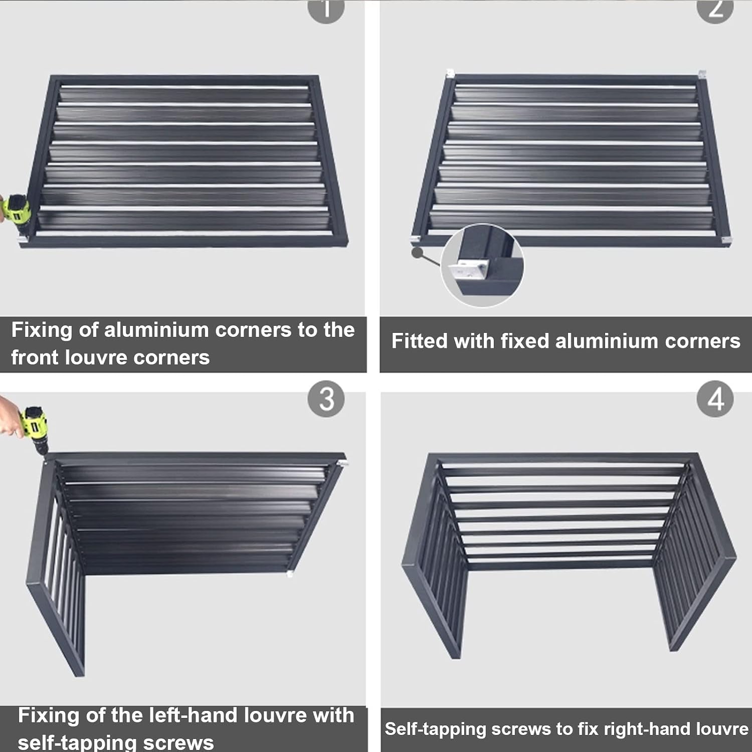 GENERIC Couvercle En Aluminium Robuste Pour Climatisation - Protection Anti-vol Et Réduction Du Bruit Pour Unités Extérieures - Boîtier De Pompe à Chaleur Et Climatiseur Pour Toutes Les Conditions