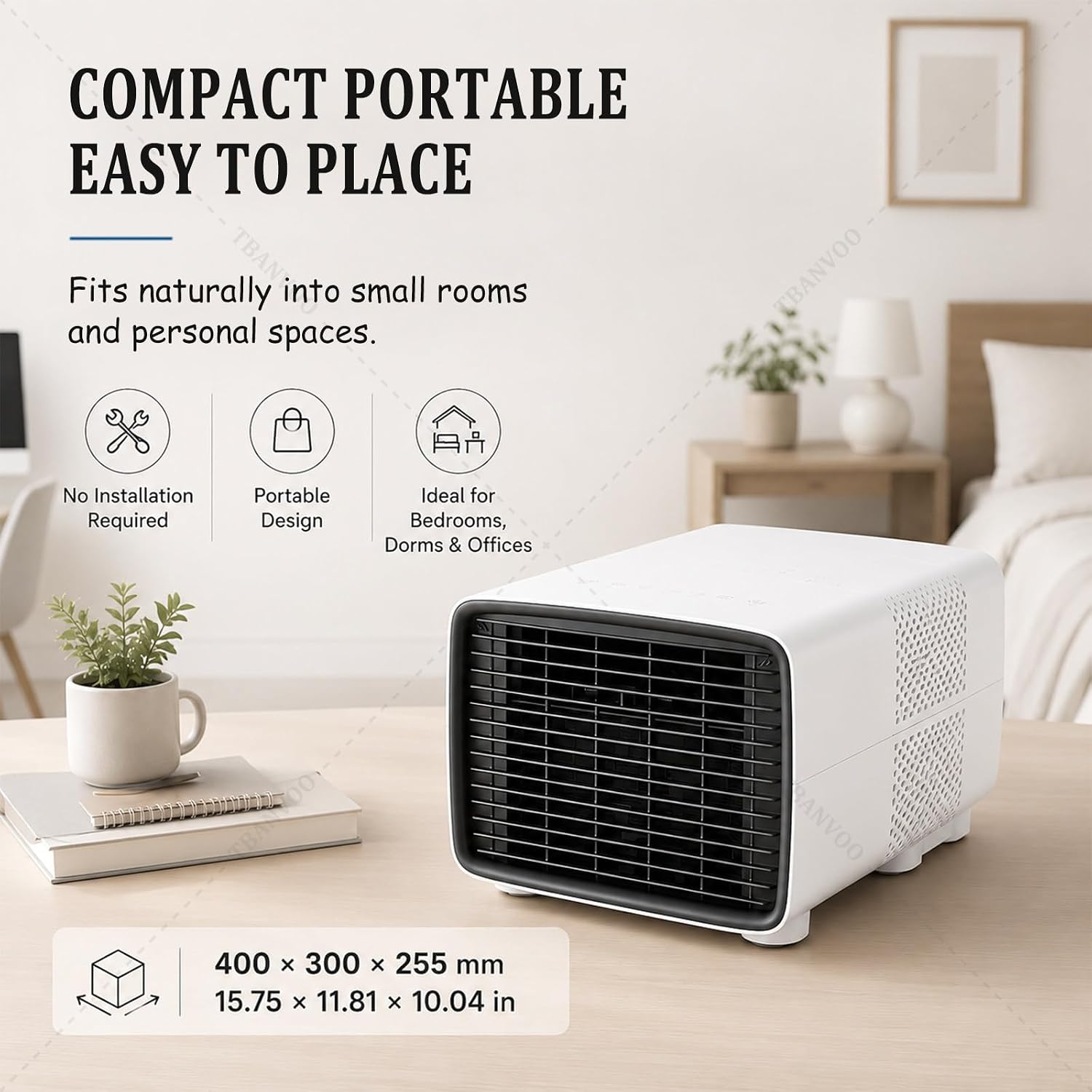  Fournissant Un Refroidissement De 3000BTU, Climatiseur Portable 280W Économie D'Énergie, Déshumidificateur Et Ventilateur, Écran Tactile Sans Fil, Silencieux, Pour Caravane, Tente Et Cuisine