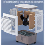 GENERIC Refroidisseur D'air Par évaporation Avec Ventilateur, Réservoir D'eau De 30 L, 3 Vitesses, Oscillation à 120°, 2 Blocs De Glace, Climatiseur Portable Pour Garage, Terrasse, Jardin Ou Usine.