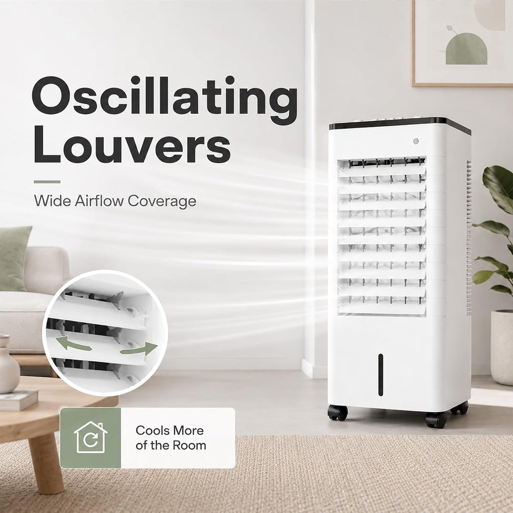  Rafraîchisseur D'air Par évaporation Mobile Avec 3 Modes De Refroidissement Réglables, Rafraîchisseur D'air Par évaporation Portable Avec Réservoir à Remplissage Par Le Haut
