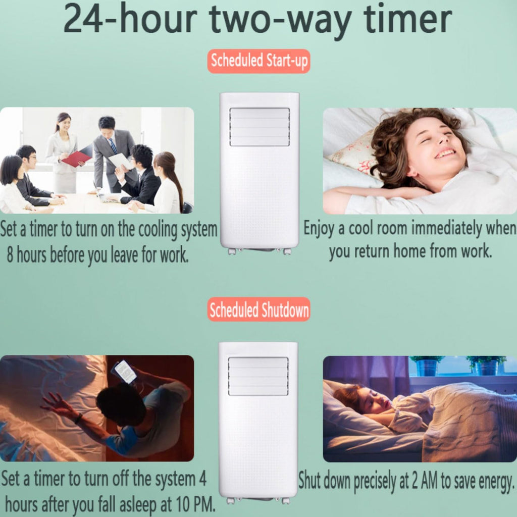  Unité De Climatisation Portable Avec Ventilateur Déshumidificateur 7000BTU Smart Cooling Pour La Chambre à Coucher Fonctionnement Silencieux Facile Setup Sleep Mode Window Kit Inclus