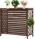  Housse De Protection Pour Climatiseur D'extérieur En Bois Massif, Support De Fleurs Pour Balcon En Bois, étagère De Rangement épaisse