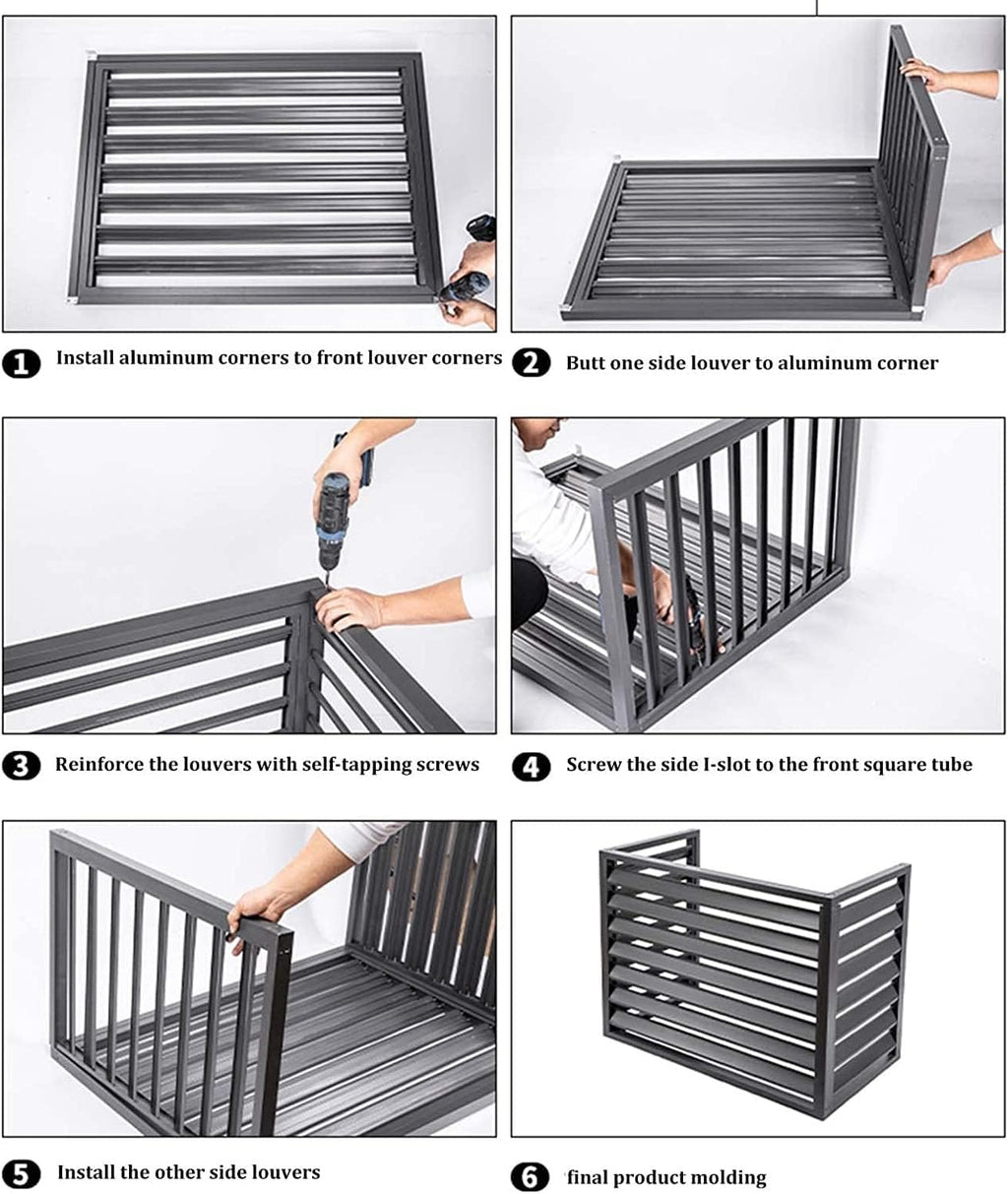  Écran De Clôture De Climatiseur En Aluminium, Grille À Persiennes Résistante Aux Intempéries For Unités Extérieures, Boîtier Autoportant For Couvrir Les Déchets Extérieurs Ou Les Unités AC (Color : I