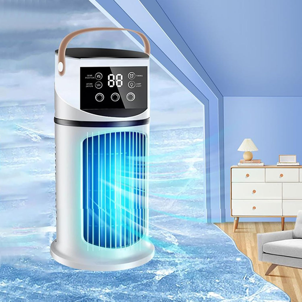  Ventilateur D'unité AC Portable – Souffleur D'air Personnel Par évaporation De 25 Cm, Unité De Bureau De Refroidissement Silencieuse | Ventilateur Compact Pour Chambre à Coucher, Voiture, Tente De Cam