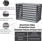 Couvercle De Climatiseur Extérieur En Aluminium Et Boîtier De Pompe à Chaleur, écran De Clôture De Protection Pour Unités De Climatisation, Bouclier De Condensateur Autonome Pour Ordures Ou CVC