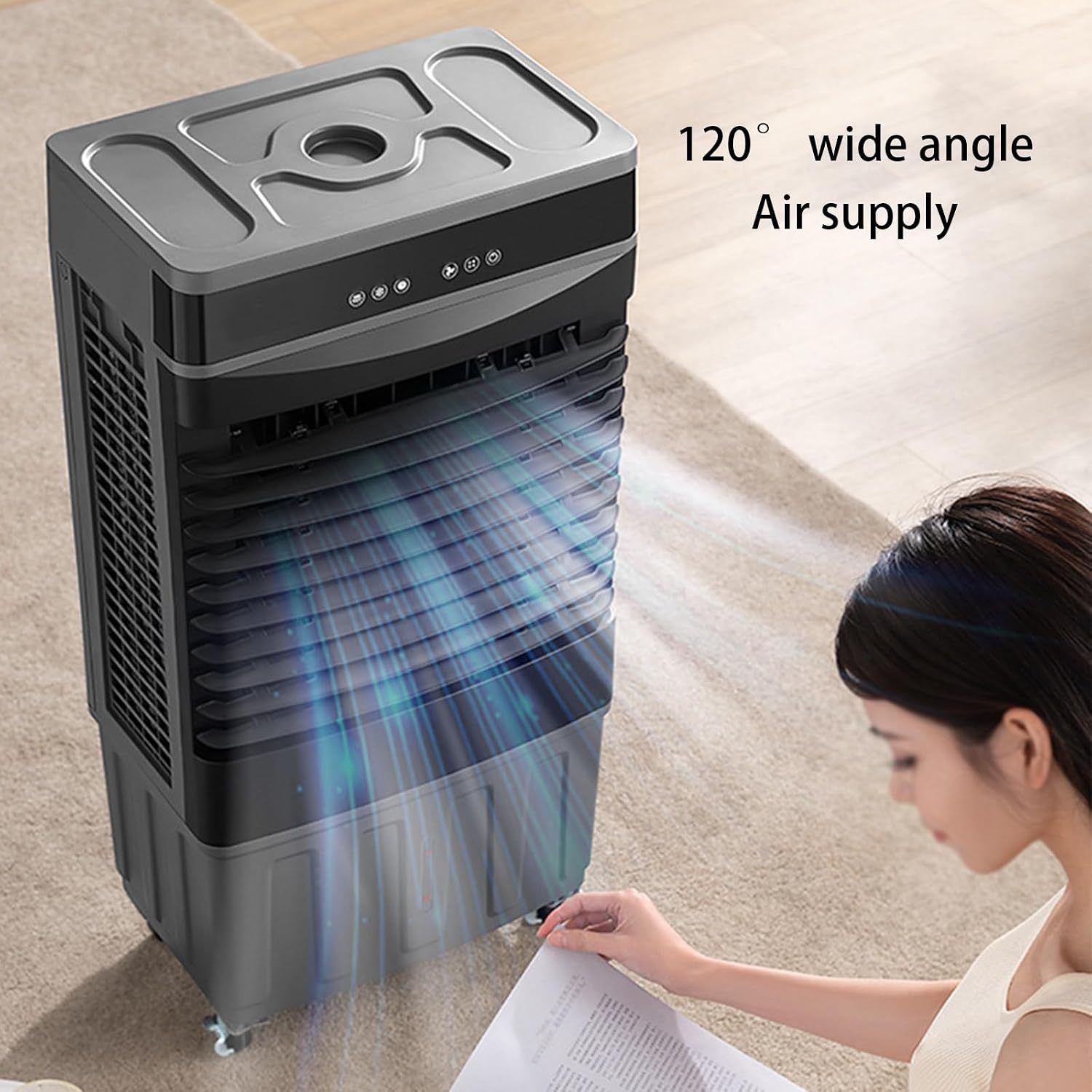 GENERIC Climatiseur Portable, Unité De Climatisation Avec Réservoir D'eau Et Minuterie De 12 Heures, Refroidisseur D'air Par évaporation Pour Chambre, Usine, Bureau