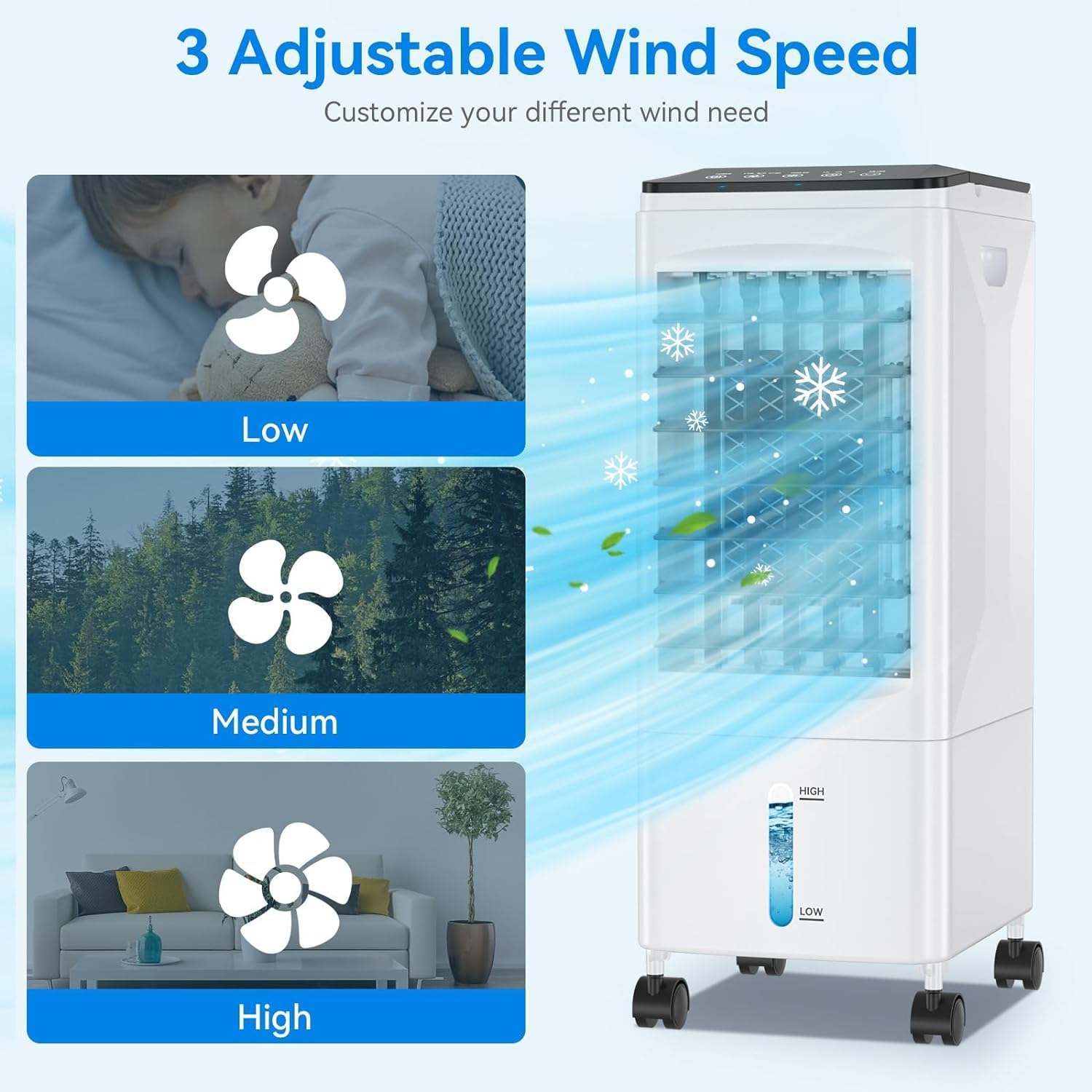 GENERIC Humidificateur De Refroidisseur D'air Climatiseur Purificateur Et Ironisateur 6L Evaporatif Innovant 5-en-1 Appareil