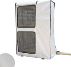  Cache Climatiseur Exterieur Housse De Protection Pour Climatiseur Central Extérieur, Double Couche Épaisse Fenêtre, Caisson Anti Bruit Pompe à Chaleur, Toutes Saisons(White,L 100cm X H 145cm X D 42cm)