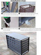  Couverture De Climatiseur De Fenêtre Extérieure, Couverture De Protection Résistante Aux Intempéries En Aluminium For Les Unités Extérieures, Écran De Confidentialité For Stores De Jardin (Color : Br