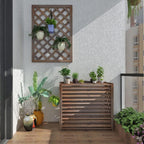 GENERIC Housse De Protection Imperméable En Bois Massif Pour Climatiseur - Clôture Extérieure - Support De Fleurs En Bois Et Grille De Persienne (L 110 X 50 X 85 Cm)
