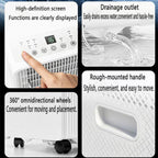  Unité De Climatisation Portable Intelligente, 8000 BTU Refroidissement Silencieux Et Déshumidificateur Pour Les Chambres De 300 Pieds Carrés, Télécommande Avec Minuterie 24h, Roues à Mouvement Facile,