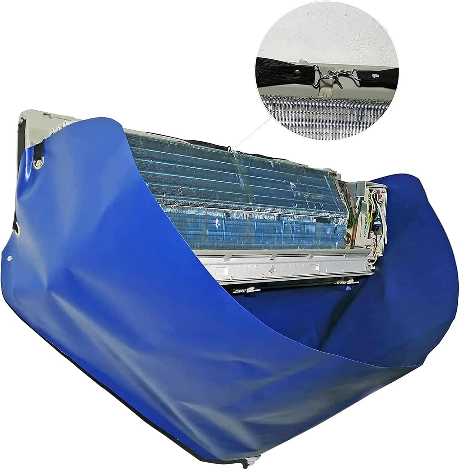  CUSMA Kit De Couverture De Nettoyage De Climatiseur, Sac De Protection Anti-Poussière Étanche Avec Tuyau De Vidange De 2,5 M, Pour Unités Murales Mini Split AC (Réutilisables),2~3P