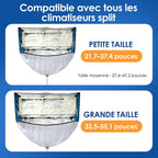  Kit Entretien Climatisation, Kit De Nettoyage Climatisation Split Pour Climatiseur, Bache Nettoyage Clim Avec Parois Latérales Renforcées (Bleu Et Blanc Transparent, Type A)