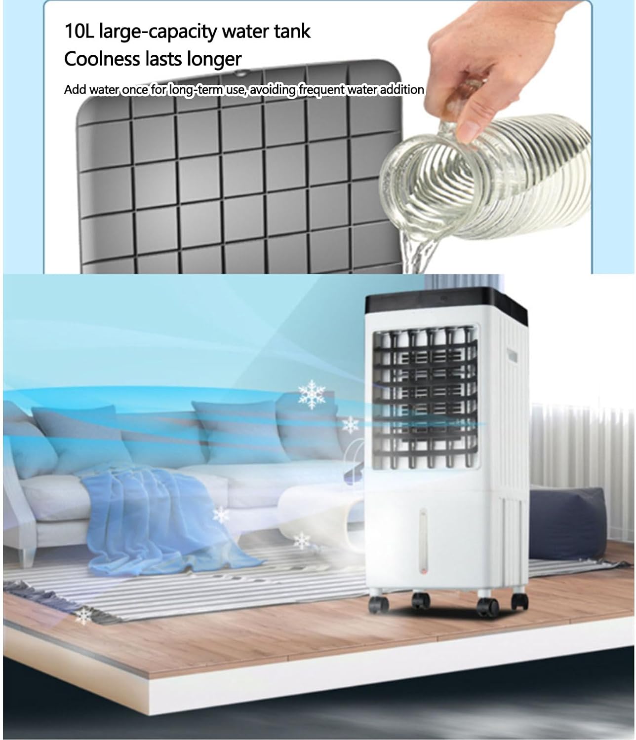GENERIC Climatiseur Portable/petit Rafraîchisseur D'air : 3 Vitesses Réglables, Minuterie 7 H, Facile à Déplacer (pour Chambres, Bureaux, Etc.)