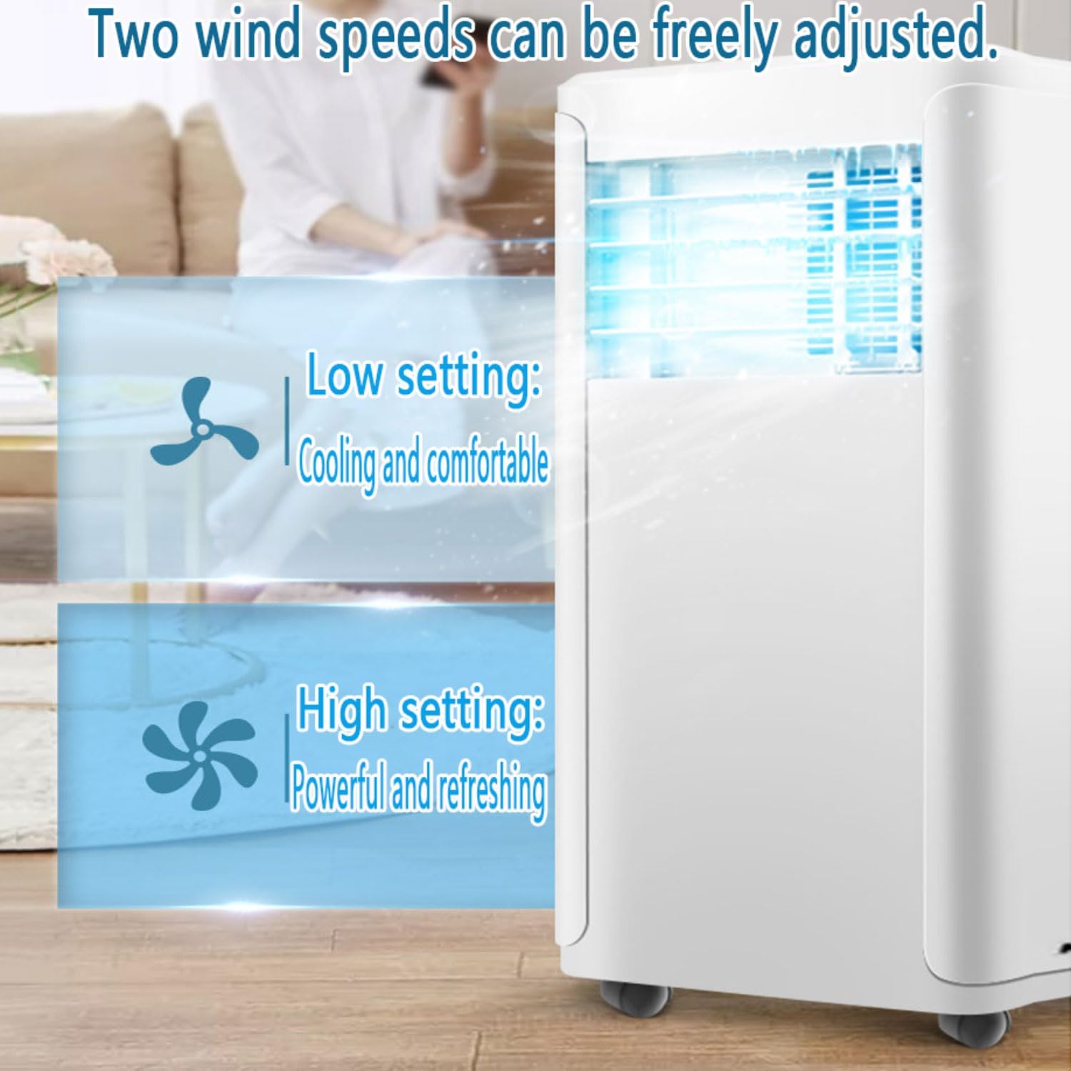  Unité De Refroidissement De Climatiseur Portable Avec Ventilateur Et Déshumidificateur Pour L'opération De Chambre Au Calme Refroidit Jusqu'à 450 Sq.ft Kit D'installation De Fenêtre Complète Smart AC