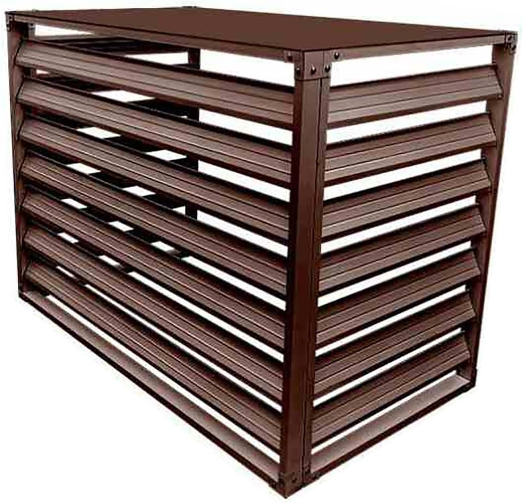 GENERIC Housse De Protection Pour Climatiseur Extérieur Et Clôture D'intimité Décorative Pour Plantes, étagère De Rangement, Grilles De Protection (marron, 100 X 50 X 70 Cm)