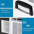  Climatiseur Split 13 000 Btu Avec Wi-FI, Télécommande Et Minuterie 24 H, Idéal Pour La Chambre, Le Bureau Ou Le Camping. Installation Facile, Aucun Montage Requis