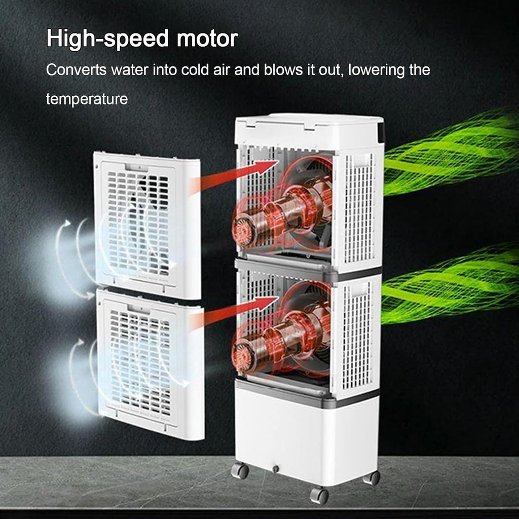  Refroidisseur D'air Par évaporation, Réservoir De 14 L, 3 Vitesses, Oscillation Automatique, Minuterie 12 H, Télécommande, Rafraîchisseur D'air Portable Pour La Maison