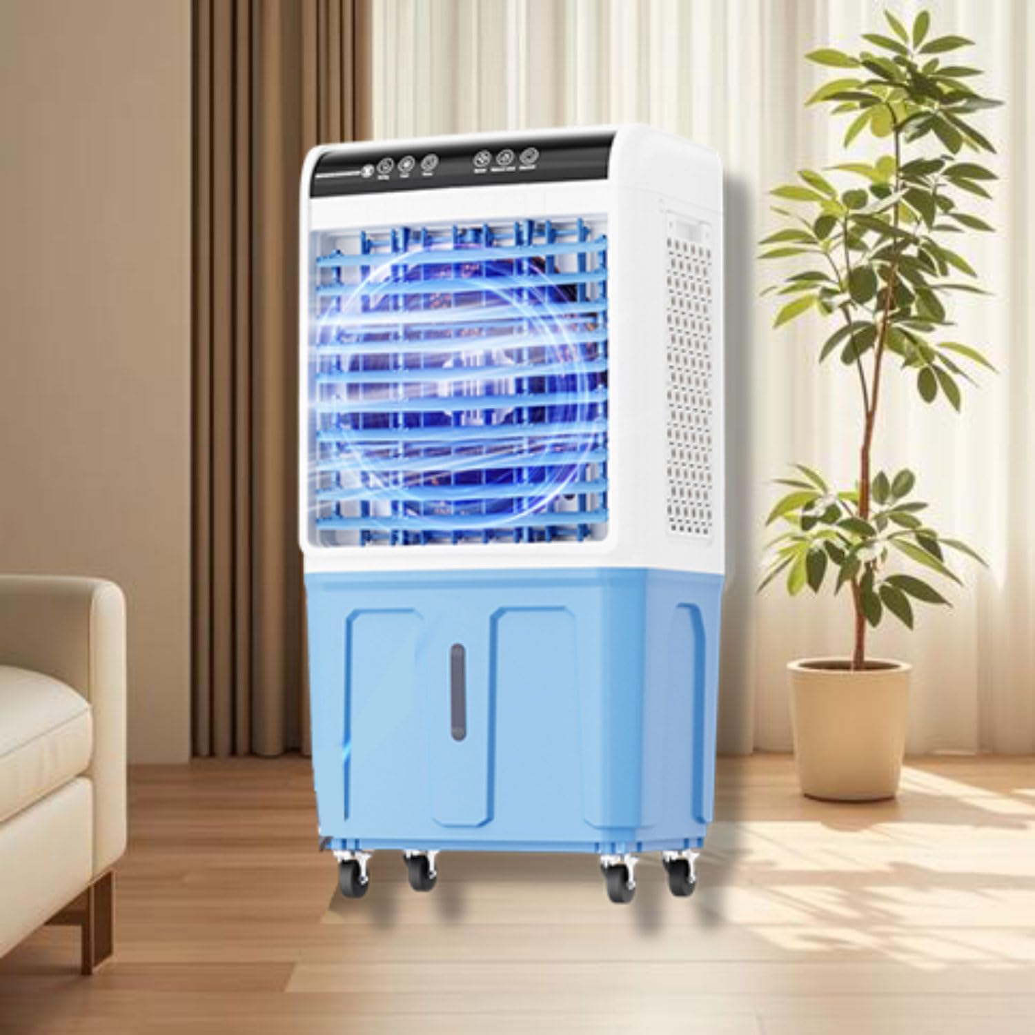 GENERIC Climatiseur évaporatif Portable, 3 Vitesses, Oscillation à 120°, Grand Réservoir D'eau, Télécommande, Ventilateur De Refroidissement à Faible Bruit Pour Intérieur/extérieur