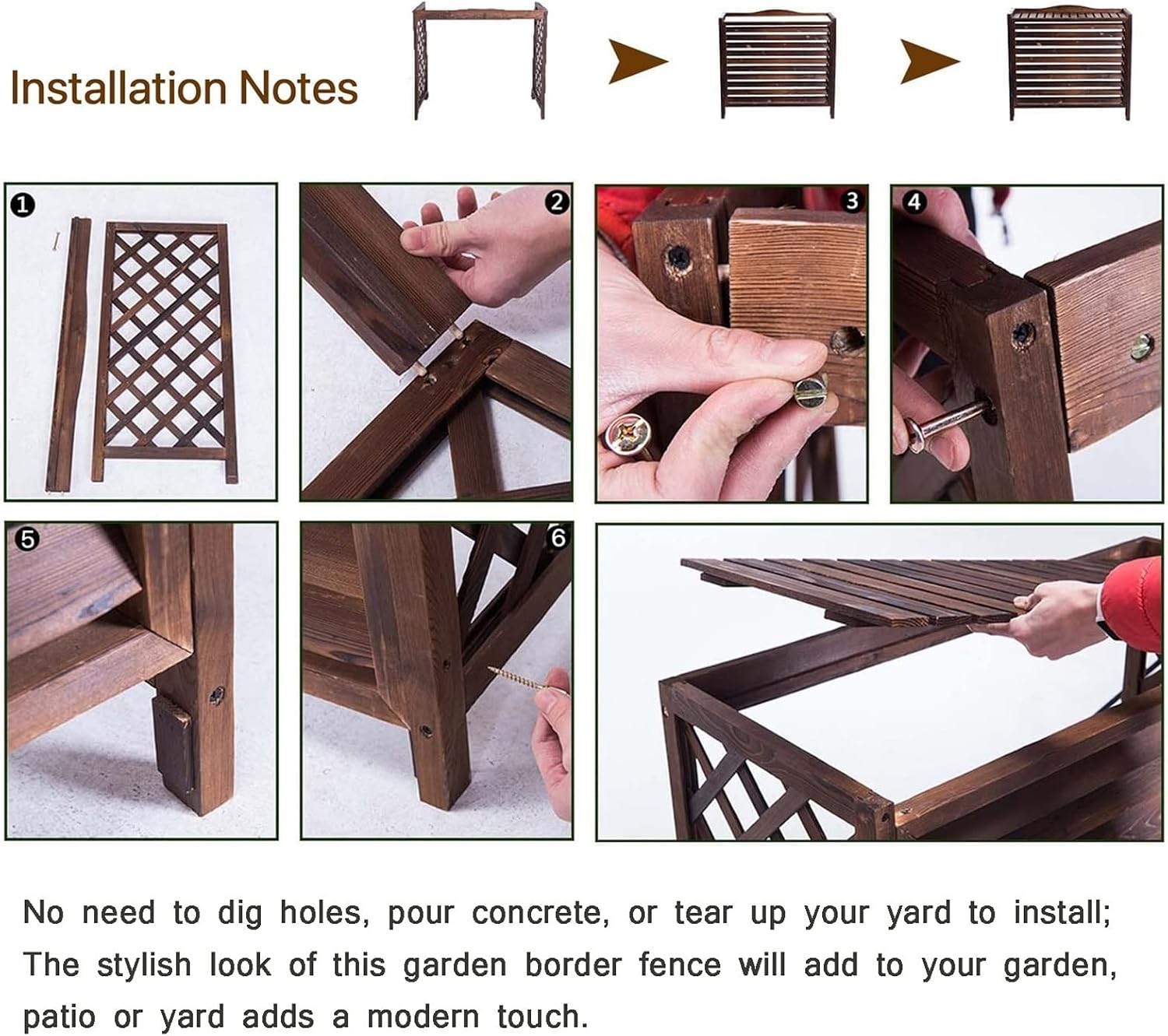  Clôture Extérieure En Bois Massif Pour Climatiseur - Séparateur D'espace - Grille De Protection Pour Unités AC Et Pompes à Chaleur - Élégant Et Polyvalent.