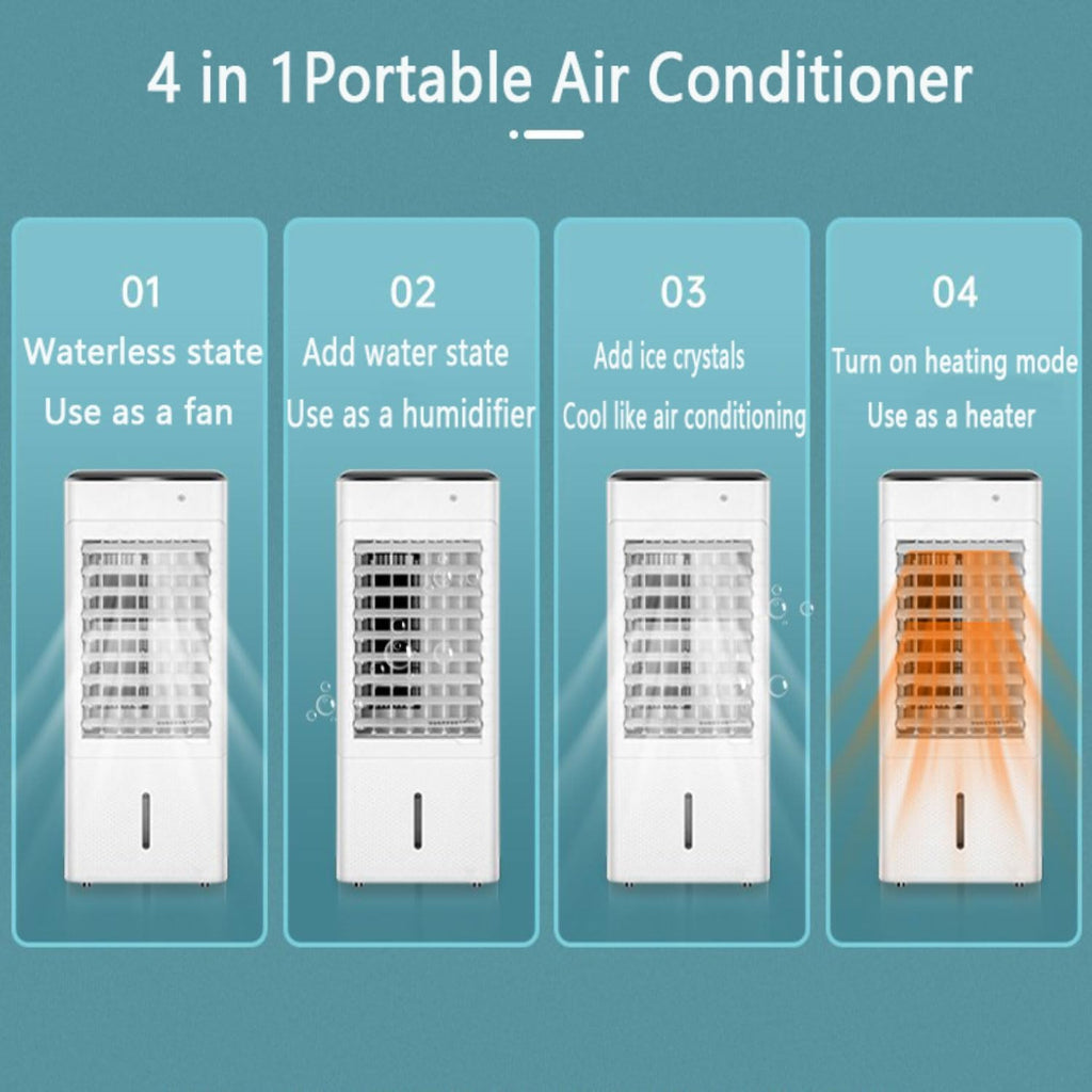 GENERIC Climatiseur Portable 4 En 1 Avec Réservoir 7L, Refroidisseur évaporatif Et Appareil De Chauffage Pour Les Chambres.Fonctionnalités Télécommande, Ventilateur Oscillant, Mode Veille Silencieux Et Concep