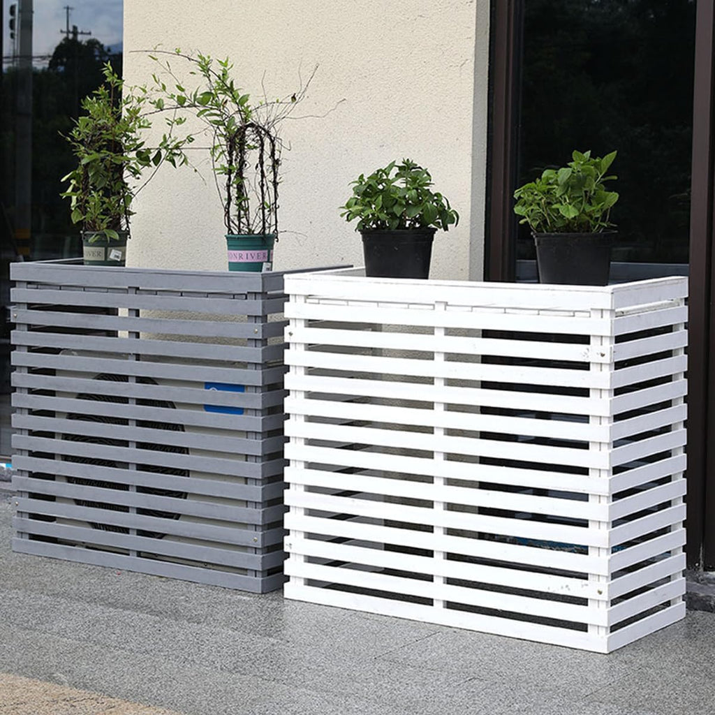 GENERIC Housse De Protection Pour Climatiseur D'extérieur En Bois Massif Avec Persiennes Pour Climatiseurs