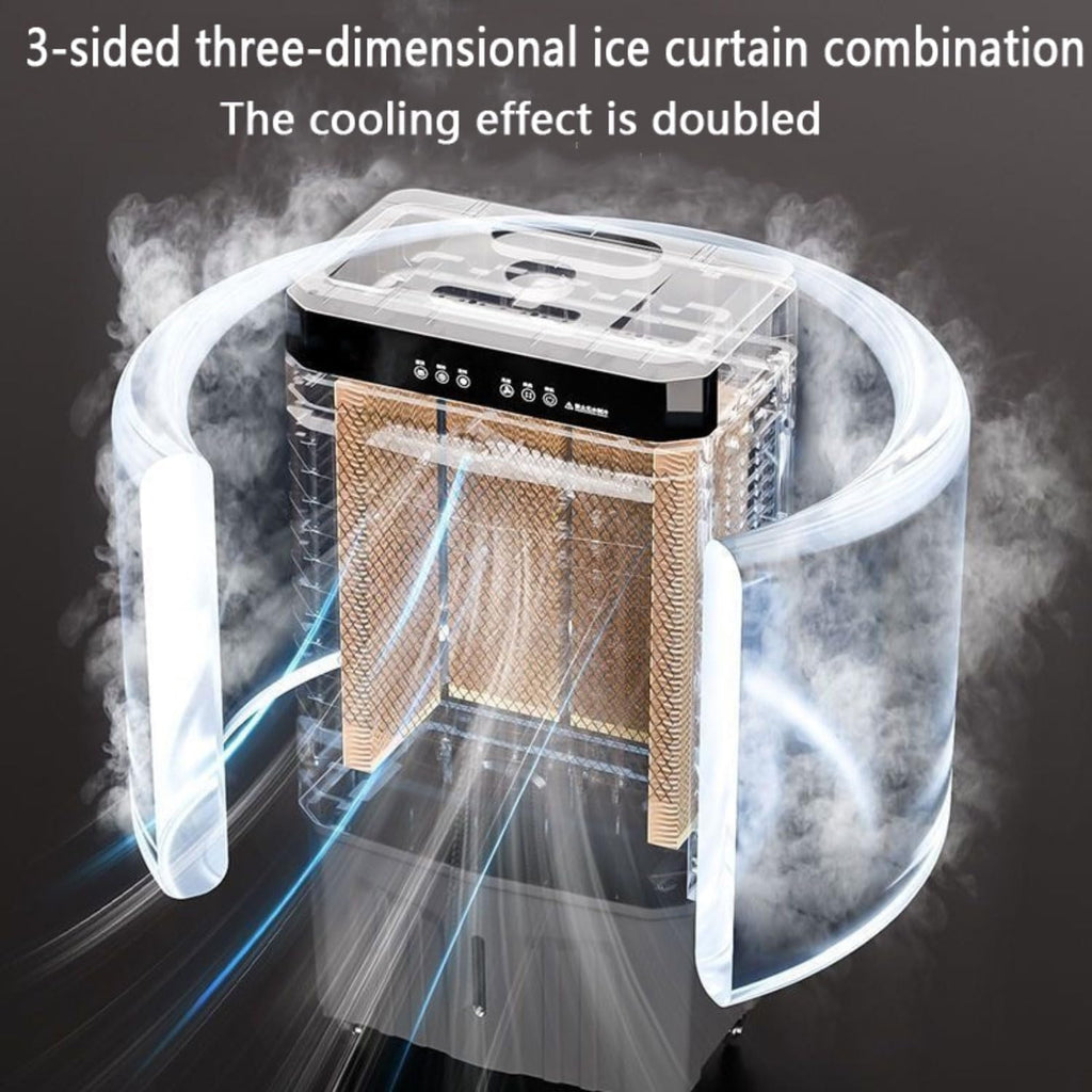 GENERIC Ventilateur De Refroidisseur D'air Portable, 3 Vitesses, 12H Minuterie, Unité De Refroidissement Par évaporation Avec Oscillation, Fonctionnement Silencieux Pour Le Climat Sec Du Bureau à Domicile