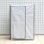  Cache Climatiseur Exterieur Housse De Protection Pour Climatiseur Central Extérieur, Double Couche Épaisse Fenêtre, Caisson Anti Bruit Pompe à Chaleur, Toutes Saisons(White,L 100cm X H 145cm X D 42cm)