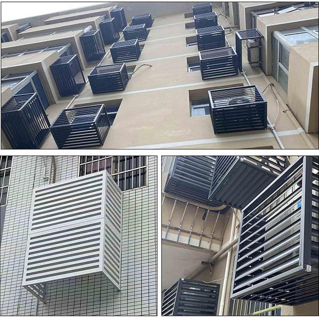  Housse De Climatiseur Extérieur, Abri De Pompe à Chaleur En Aluminium Résistant Aux Intempéries, Décoratif, Housse De Climatisation Réduisant Le Bruit, Protection Extérieure Pour Unités CVC