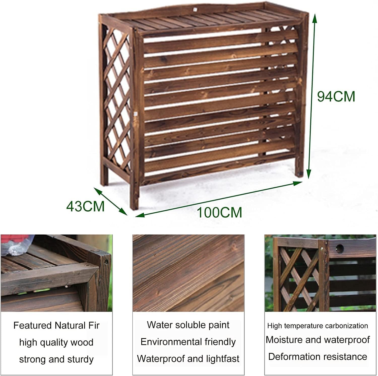  Housse De Protection Pour Climatiseur Extérieur - Grilles De Protection Extérieures Pour Climatiseurs Et Pompes à Chaleur - Dimensions : 100 X 43 X 9 Cm