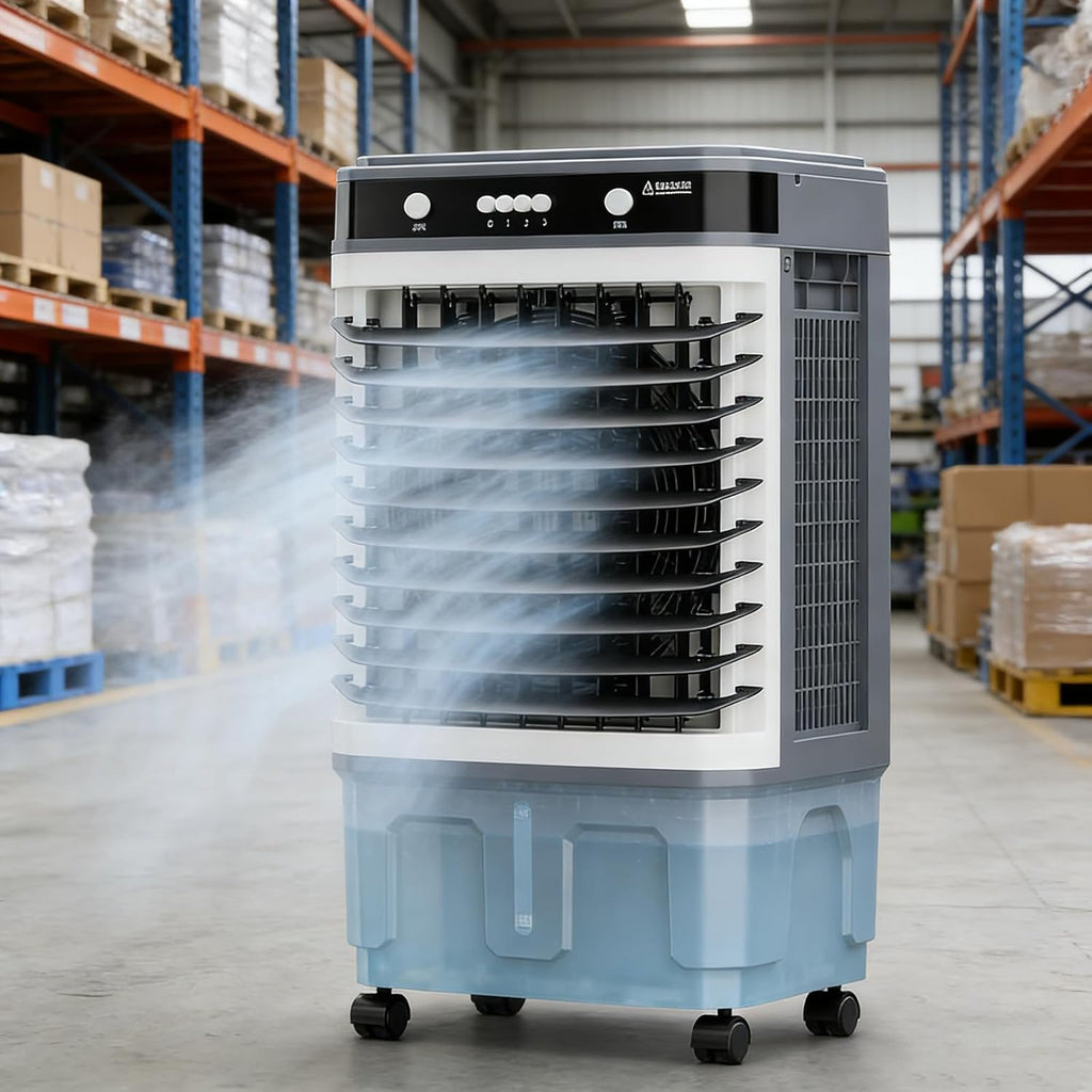  Climatiseur Portable Rafraichisseur D'Air Mobile Doté De Réservoirs D'eau De 20/30/40 Litres Et D'une Diffusion D'air Silencieuse Jusqu'à 10 Mètres De Distance Il Convient Aux Maison 16.9*12.6*31.5in