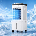  Rafraîchisseur D'air Par Évaporation Pour La Maison, Ventilateur De Refroidissement 15L, 3 Vitesses, 4 Pains De Glace, Réservoir D'eau Amovible