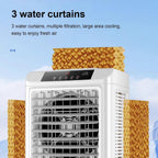  Refroidisseur D'air Tour, 300 W, Par évaporation, Avec Deux Ventilateurs Et Quatre Compartiments à Glace. Climatiseur Mobile Pour La Maison, La Chambre Ou Le Bureau, Rafraîchit Une