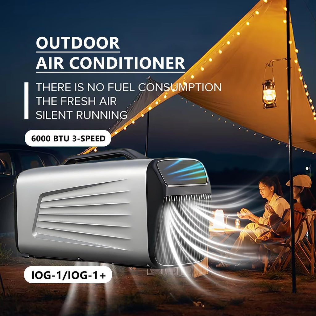  6000 BTU Portable AC Pour Camping RV Tente, 4-en-1 Refroidisseur Ventilateur De Déshumidificateur Avec Télécommande, Ultra Silencieux Faible Puissance, Unité Légère Pour L'extérieur à La Maison