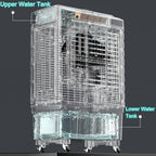 GENERIC Refroidisseur D'air évaporatif à 3 Vitesses 120 Ventilateur Portable Oscillant Avec Réservoir 50L Pour L'intérieur Extérieur Garage Commercial Utilisation Faible Bruit Efficace Refroidissement
