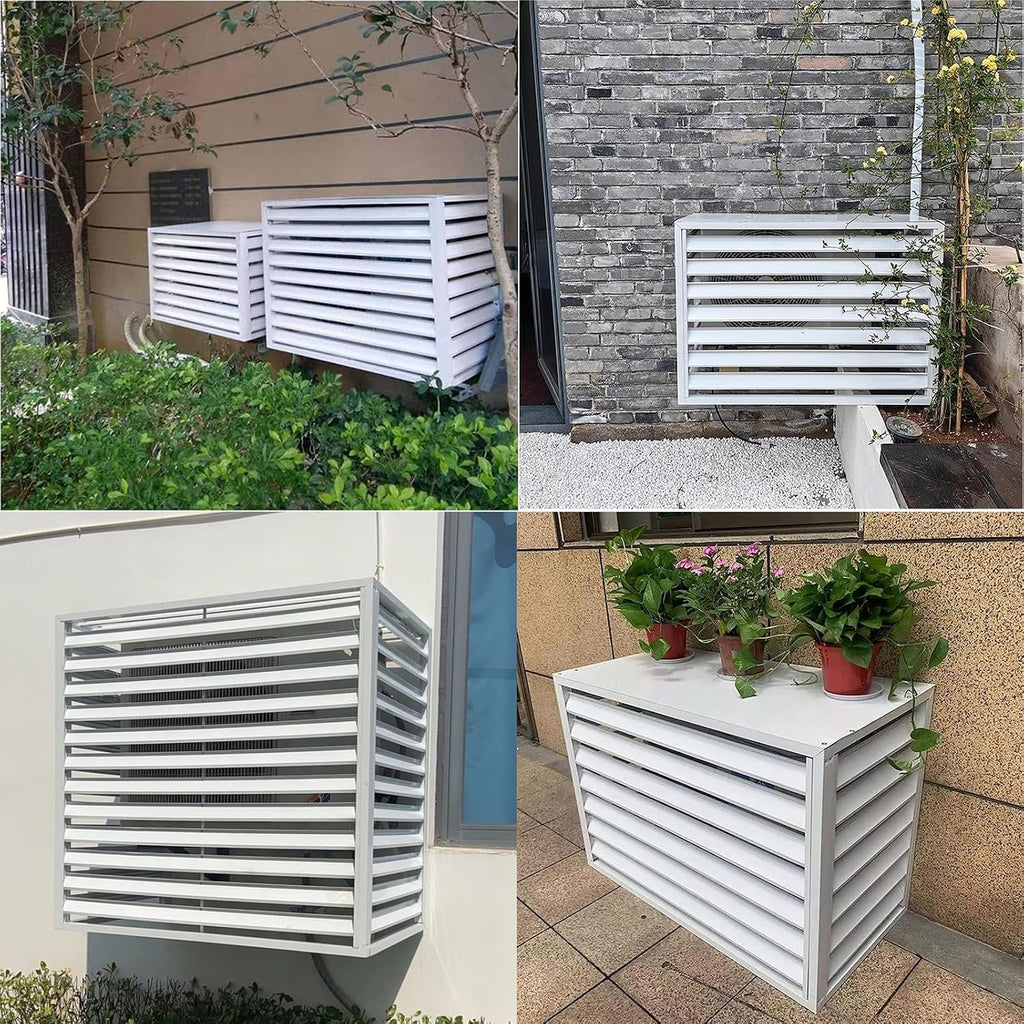  Housse De Protection Imperméable Pour Climatiseur Extérieur, Cadre En Aluminium, Protection De Pompe à Chaleur, Blanche, Résistante Aux Intempéries, Toutes Saisons, Résistante Aux UV