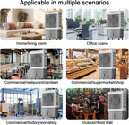  Refroidisseur D'air Par Évaporation, Air Conditioner Oscillation à 120°, Climatiseur 3 Vitesses, Pour Terrasse, Garage, Usage Commercial
