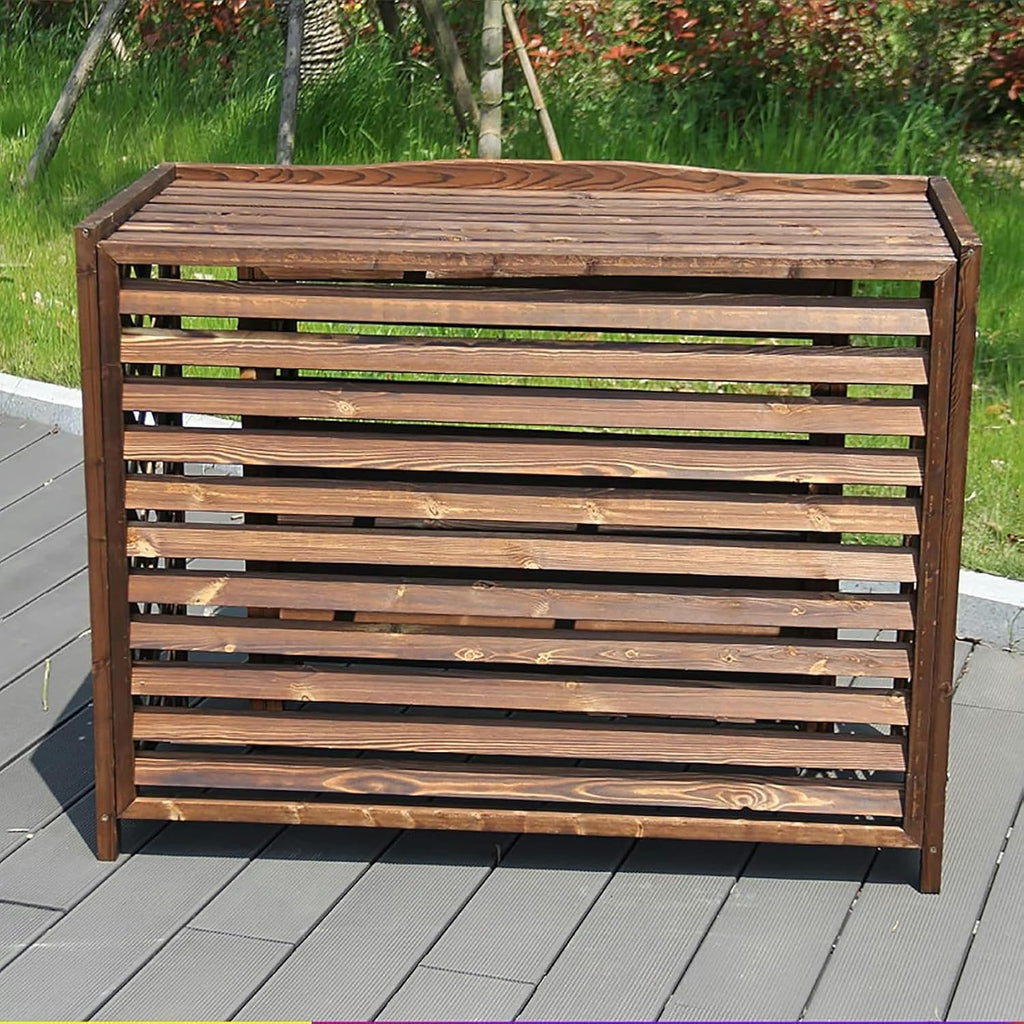 GENERIC Housse En Bois Pour Climatiseur Extérieur Et Support De Fleurs En Bois Massif Pour Unités De Climatisation, écran De Jardin Et Cache-radiateur, Solution élégante De Climatisation Extérieure