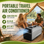  Climatiseur De Tente 2026,Unité De Climatisation Mobile Avec Double Tuyau,Refroidissement 3 En 1,Déshumidificateur Et Ventilateur, Minuterie 24 H,Auto-Évaporation,Télécommande 1500W