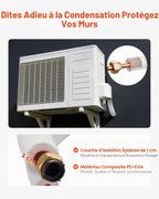  VEVOR Kit Liaison Frigorifique Tuyau En Cuivre Mini-split 9,5 Mm 15,9 Mm Diamètre Extérieur, 15,2 M Longueur, Bobine Isolée PE Blanc Épais 9,5 Mm Avec Écrous, Raccords, Pour Mini Climatiseurs Split