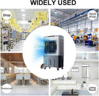 Refroidisseur D'air Industriel Par évaporation Avec 4 Roues Universelles, Réservoir D'eau De 60 L, Oscillation à 120 °, 3 Vitesses, Refroidissement Jusqu'à 90 M²